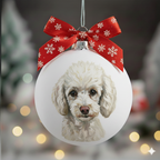 Custom Hand-Painted Pet Portrait Christmas Ball Ornament – Custom Dog or Cat Gift - 4 inches