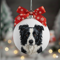 Custom Hand-Painted Pet Portrait Christmas Ball Ornament – Custom Dog or Cat Gift - 4 inches